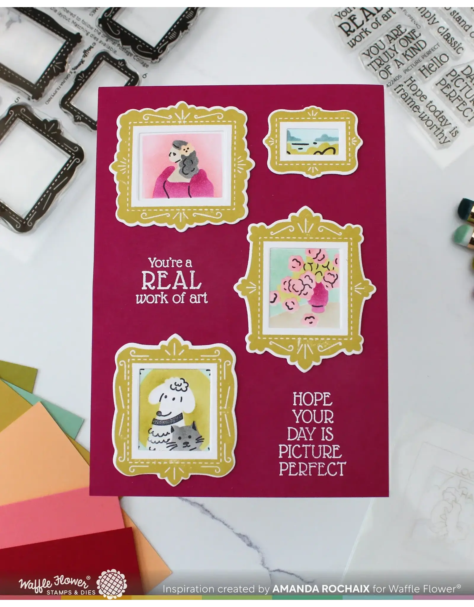 WAFFLE FLOWER WAFFLE FLOWER PICTURE PERFECT SENTIMENTS CLEAR STAMP SET