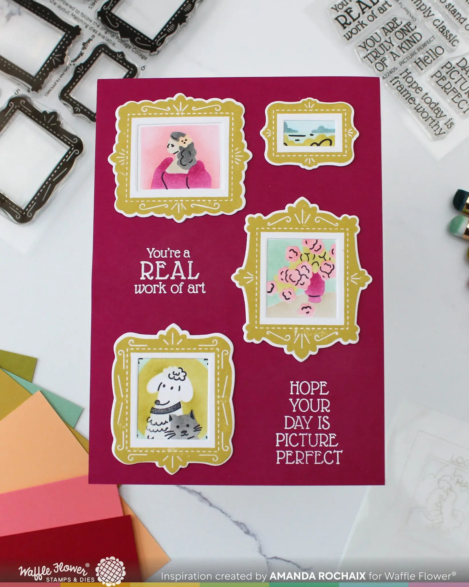 WAFFLE FLOWER WAFFLE FLOWER PICTURE PERFECT SENTIMENTS CLEAR STAMP SET