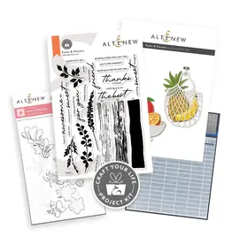 ALTENEW ALTENEW CRAFT YOUR LIFE PROJECT KIT: FRUITS & FLOWERS CLEAR STAMP, STENCIL SET, 3D EMBOSSING FOLDER AND DIE SET BUNDLE