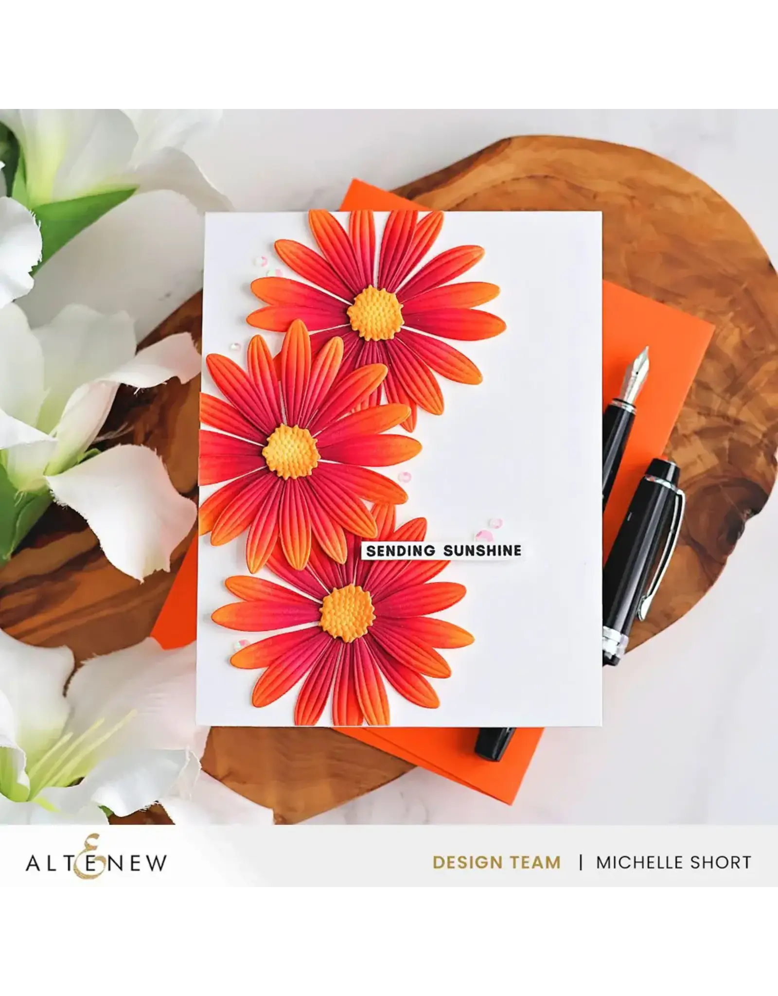 ALTENEW ALTENEW LUSH BOTANICALS: AFRICAN DAISY 3D EMBOSSING FOLDER AND DIE SET
