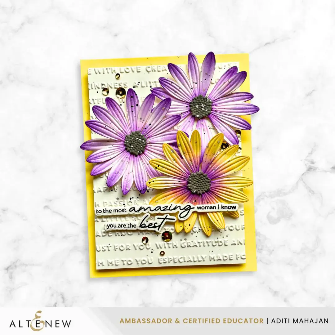 ALTENEW ALTENEW LUSH BOTANICALS: AFRICAN DAISY 3D EMBOSSING FOLDER AND DIE SET