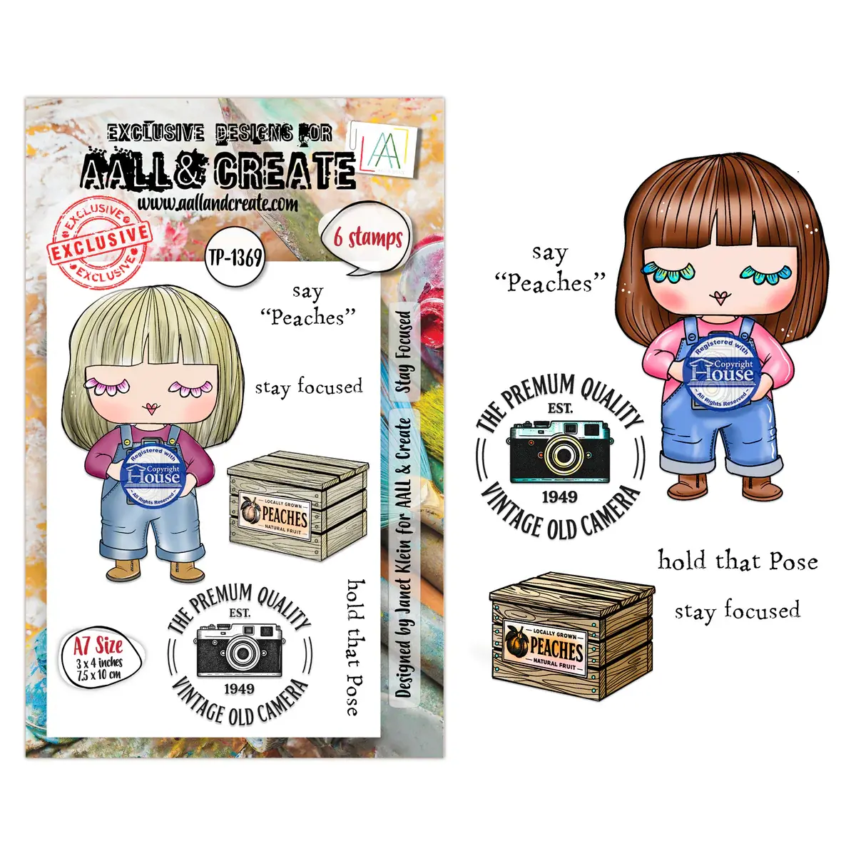 AALL & CREATE AALL & CREATE JANET KLEIN #1369 STAY FOCUSED A7 CLEAR STAMP SET