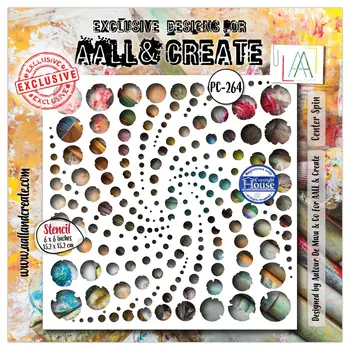 AALL & CREATE AALL & CREATE AUTOUR DE MWA #264 CENTER SPIN 6X6 STENCIL