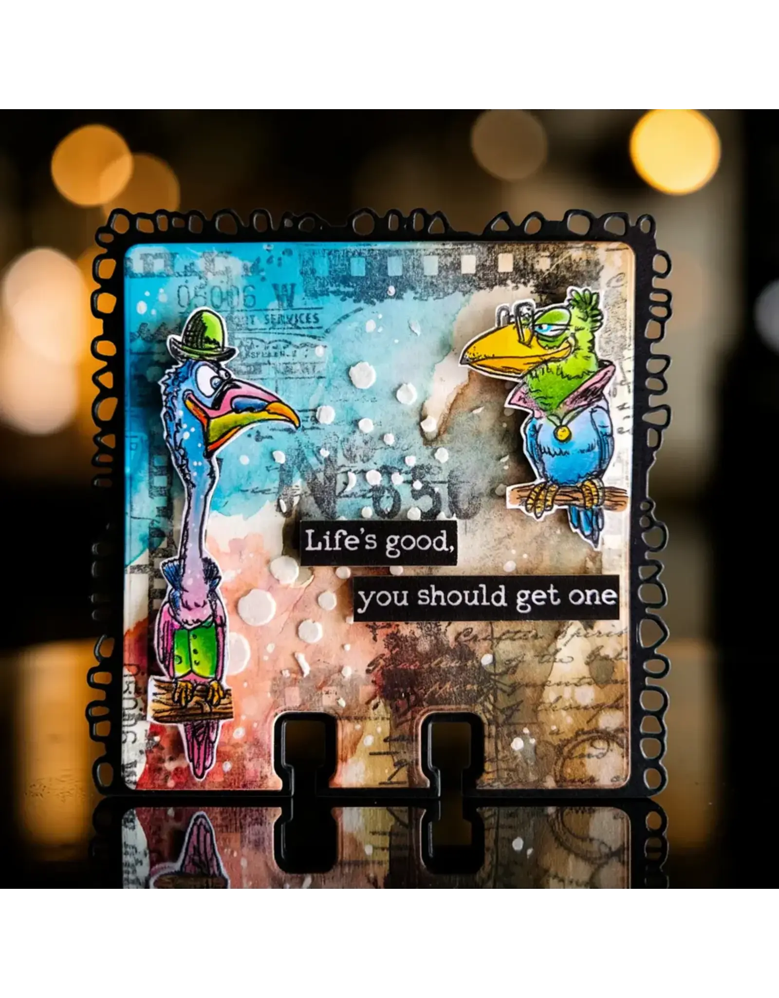 AALL & CREATE AALL & CREATE AUTOUR DE MWA #1334 SPLATTER FILM A6 CLEAR STAMP SET