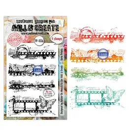 AALL & CREATE AALL & CREATE AUTOUR DE MWA #1336 TORN PRINTS A6 CLEAR STAMP SET