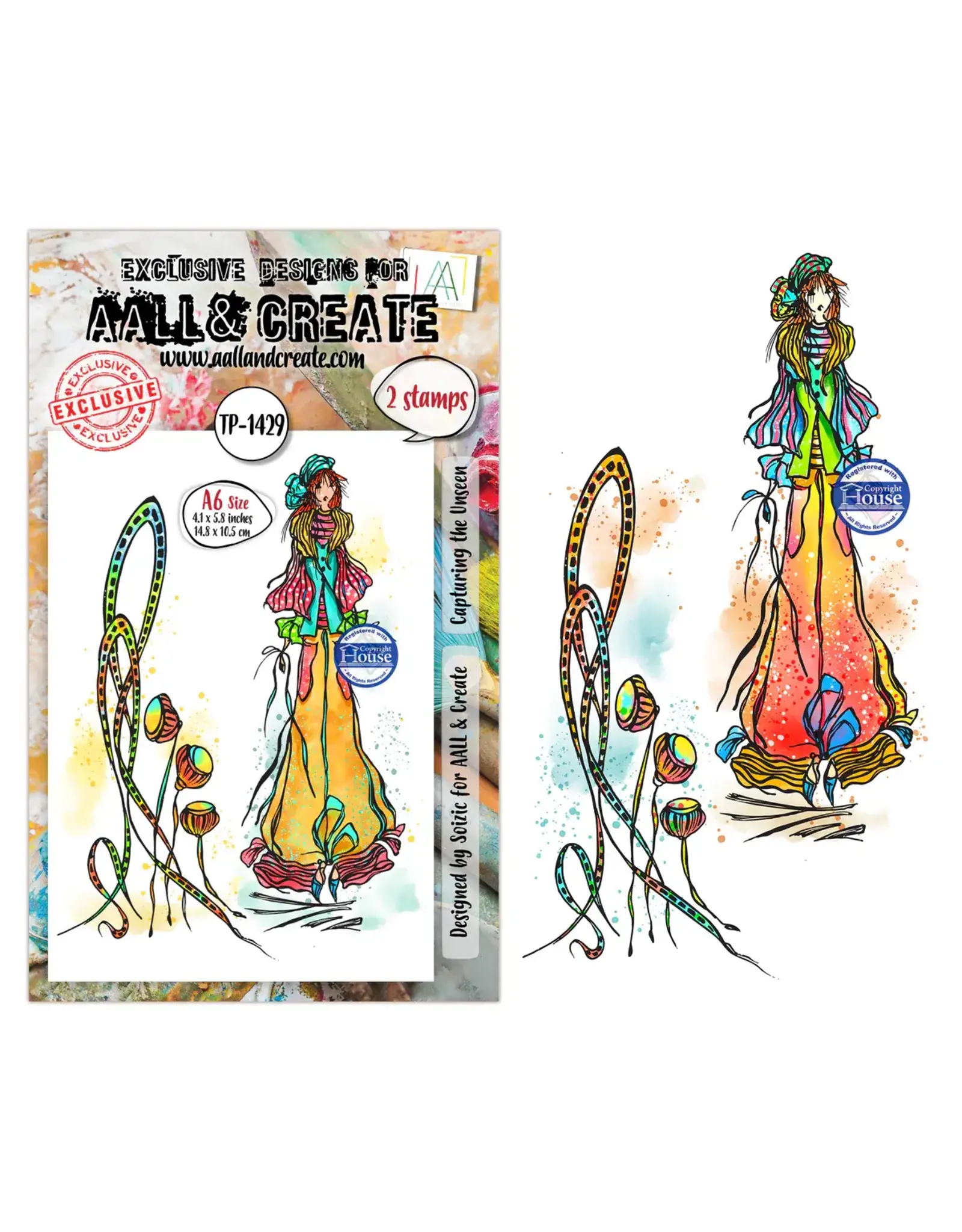 AALL & CREATE AALL & CREATE SOIZIC #1429 CAPTURING THE UNSEEN A6 CLEAR STAMP SET