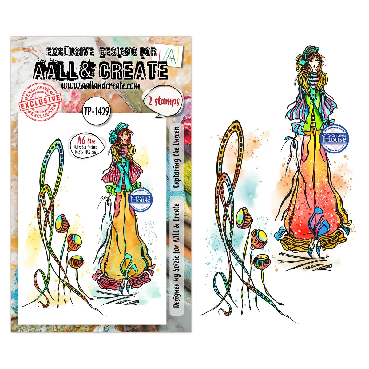 AALL & CREATE AALL & CREATE SOIZIC #1429 CAPTURING THE UNSEEN A6 CLEAR STAMP SET