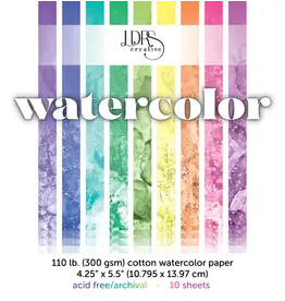 LDRS CREATIVE LDRS CREATIVE LETTERPRESS WATERCOLOR PAPER 10 SHEETS/PK
