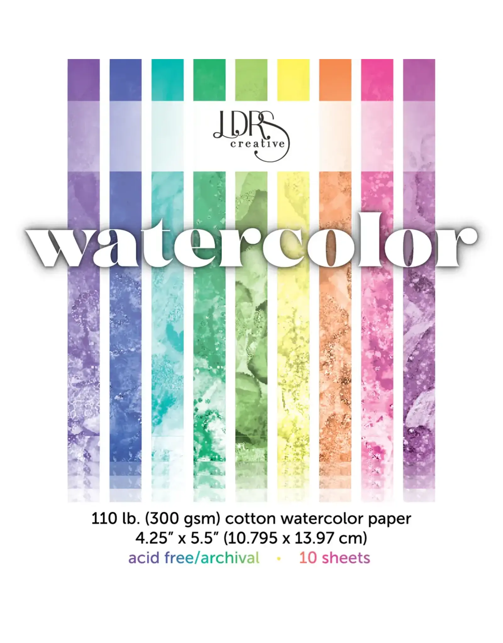 LDRS CREATIVE LDRS CREATIVE LETTERPRESS WATERCOLOR PAPER 10 SHEETS/PK