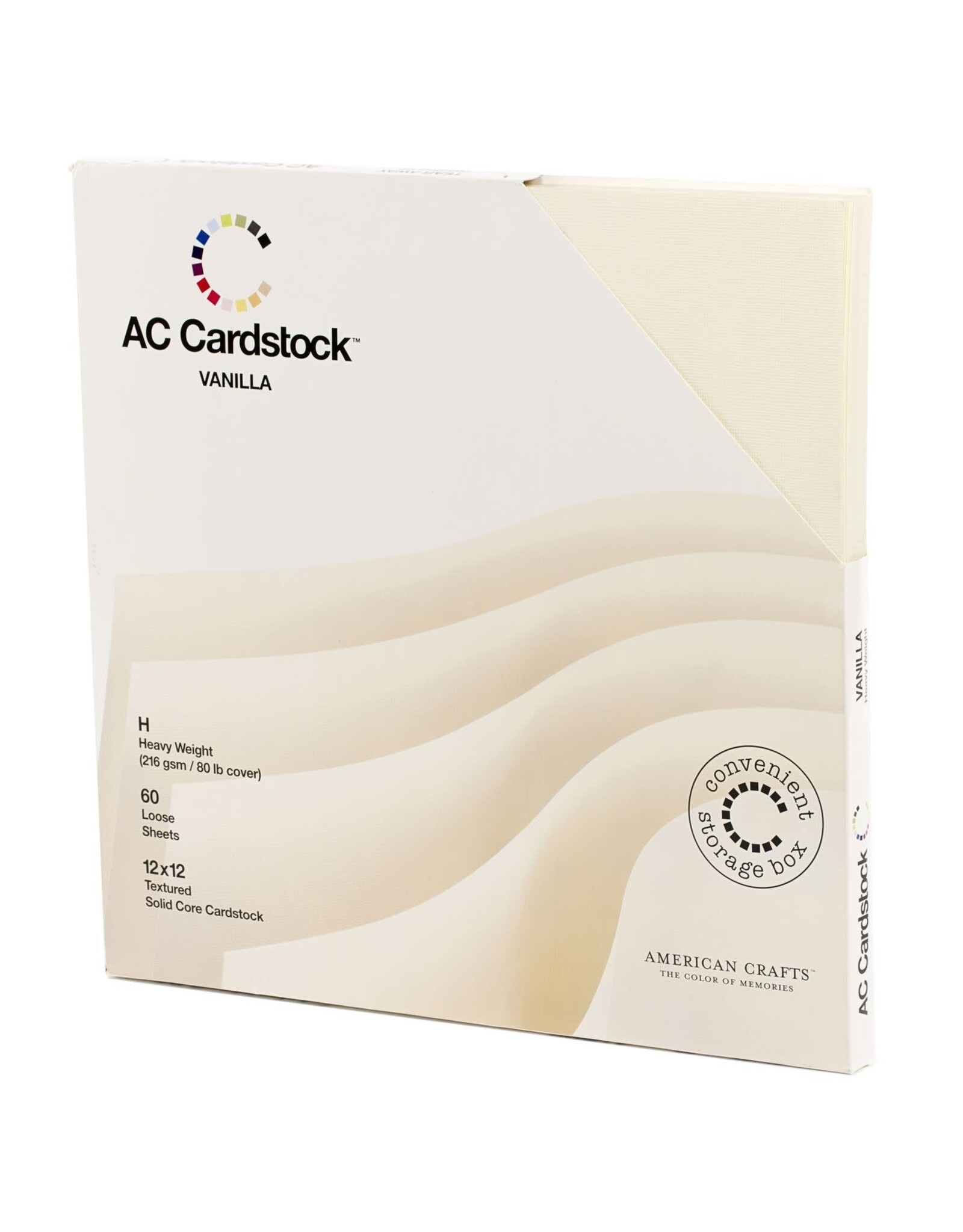 AMERICAN CRAFTS AMERICAN CRAFTS SOLID VANILLA CARDSTOCK 12X12 60/PK