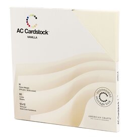 AMERICAN CRAFTS AMERICAN CRAFTS SOLID VANILLA CARDSTOCK 12X12 60/PK