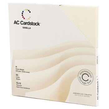 AMERICAN CRAFTS AMERICAN CRAFTS SOLID VANILLA CARDSTOCK 12X12 60/PK
