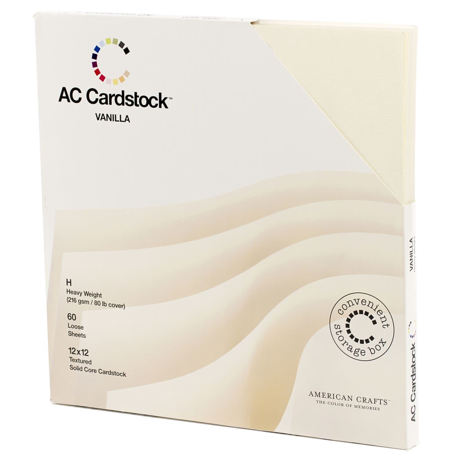 AMERICAN CRAFTS AMERICAN CRAFTS SOLID VANILLA CARDSTOCK 12X12 60/PK