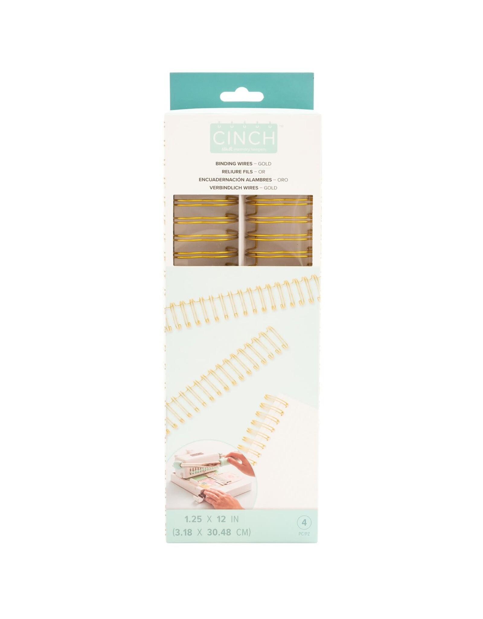 WE R MEMORY KEEPERS WE R MEMORY KEEPERS 1.25" CINCH WIRES GOLD 4/PK