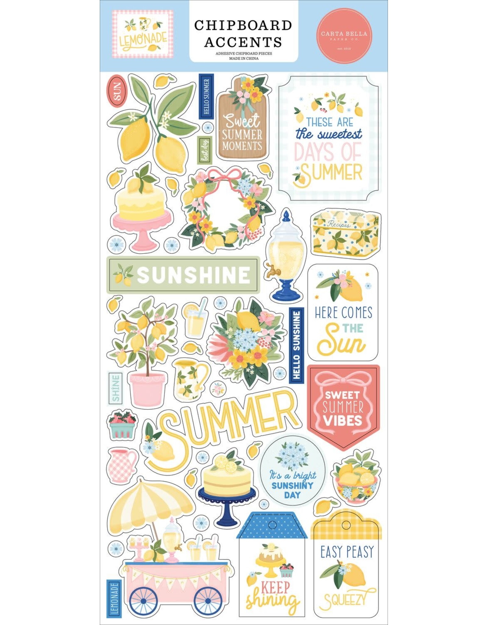 CARTA BELLA CARTA BELLA LEMONADE 6x13 CHIPBOARD ACCENTS