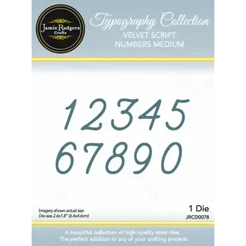 JAMIE RODGERS CRAFTS VELVET SCRIPT - NUMBERS MEDIUM DIE