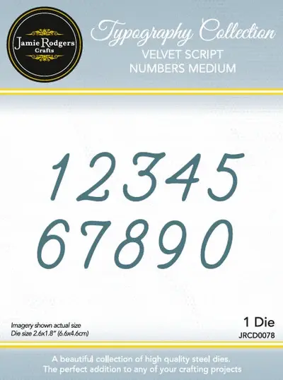 JAMIE RODGERS CRAFTS VELVET SCRIPT - NUMBERS MEDIUM DIE