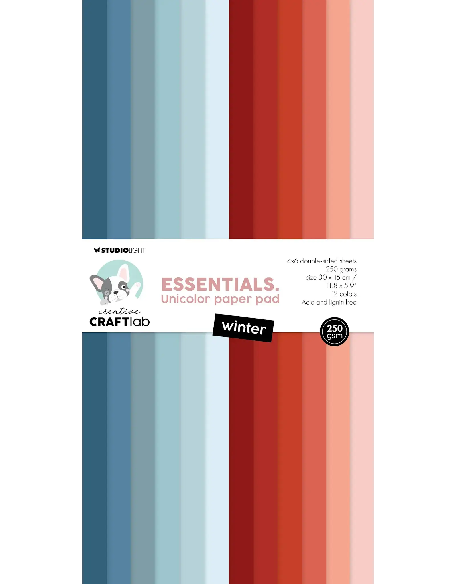 STUDIOLIGHT STUDIOLIGHT WINTER ESSENTIALS UNICOLOR PAPER PAD