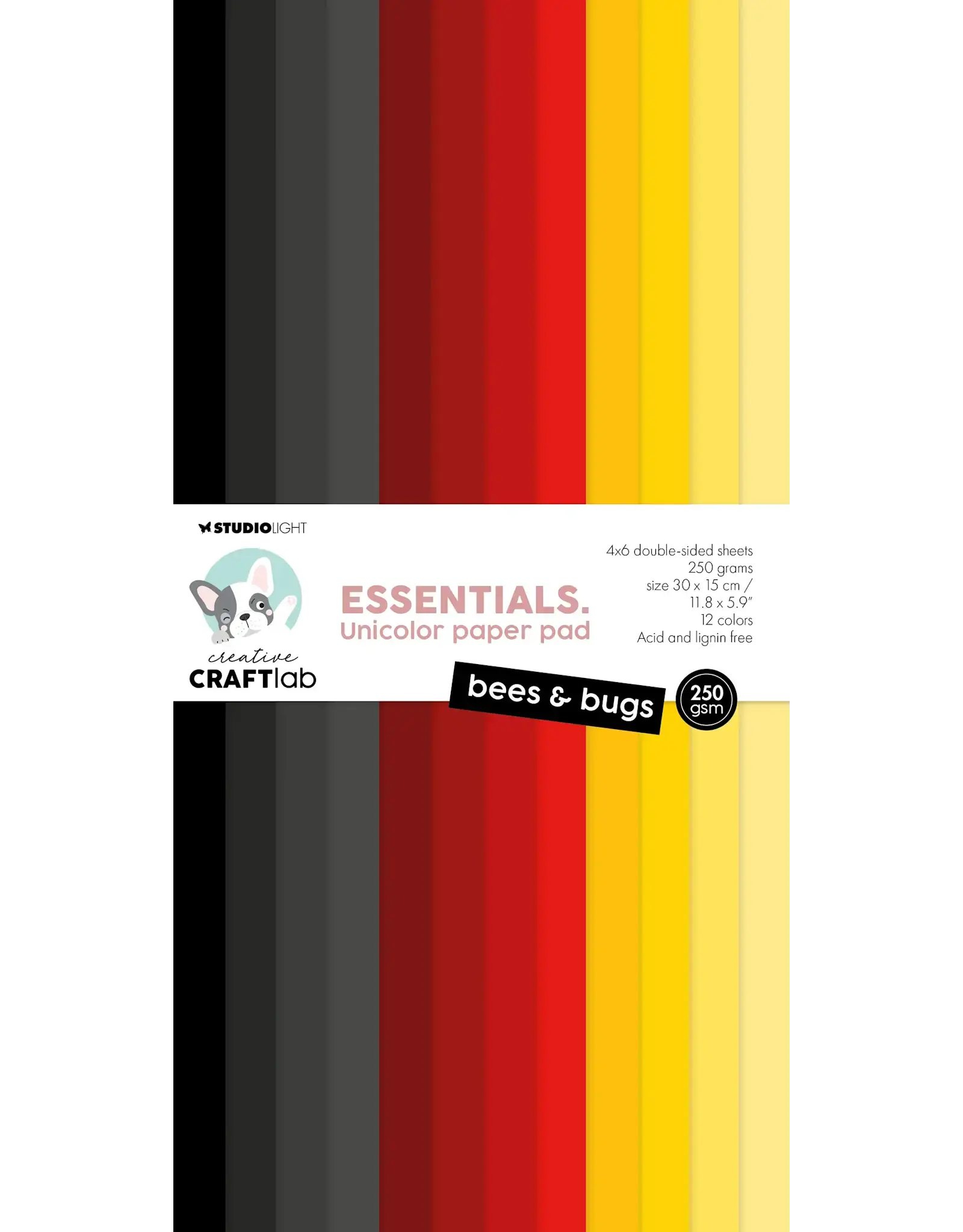 STUDIOLIGHT STUDIOLIGHT BEES & BUGS ESSENTIALS UNICOLOR PAPER PAD