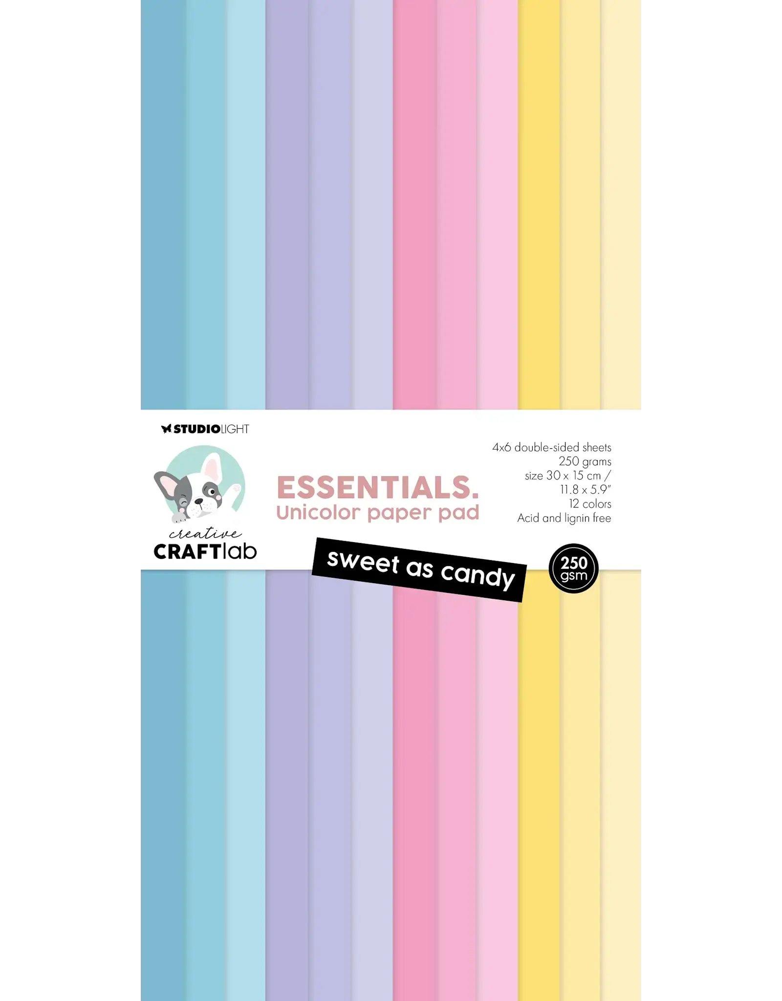 STUDIOLIGHT STUDIOLIGHT SWEET AS CANDY ESSENTIALS UNICOLOR PAPER PAD