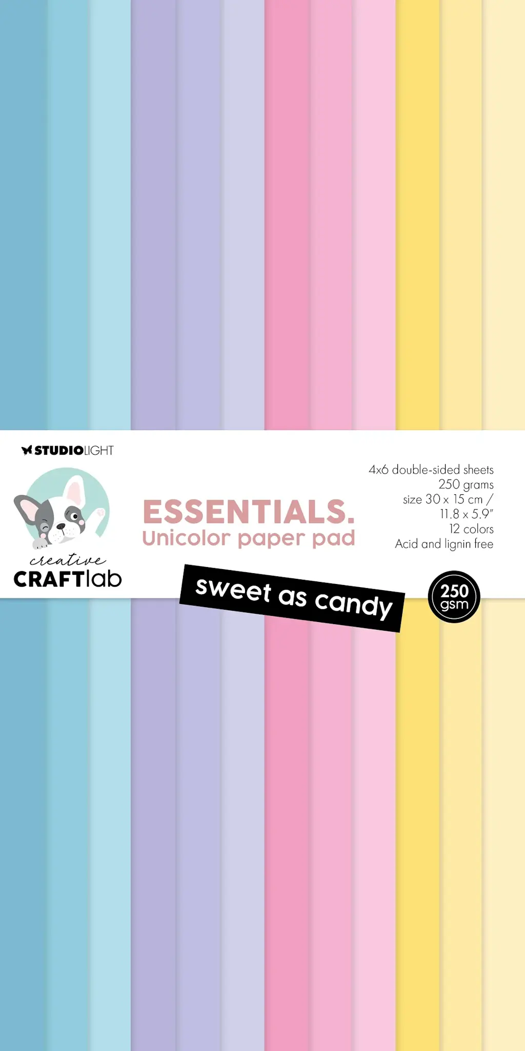 STUDIOLIGHT STUDIOLIGHT SWEET AS CANDY ESSENTIALS UNICOLOR PAPER PAD