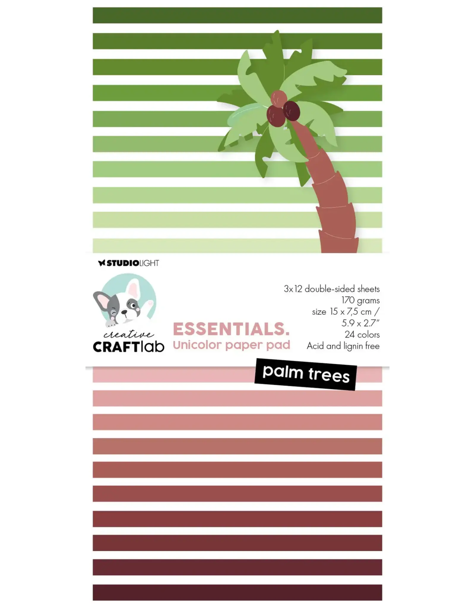 STUDIOLIGHT STUDIOLIGHT PALM TREES ESSENTIALS UNICOLOR PAPER PAD