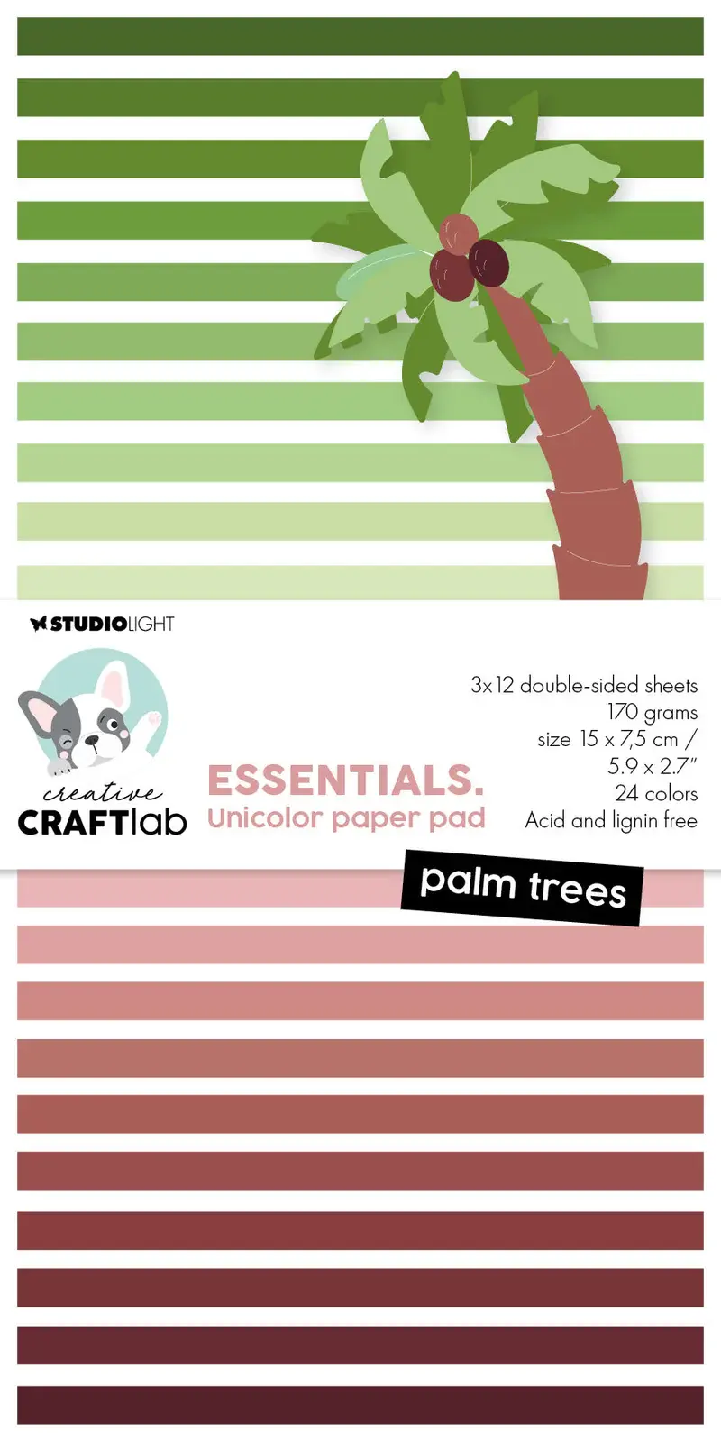 STUDIOLIGHT STUDIOLIGHT PALM TREES ESSENTIALS UNICOLOR PAPER PAD