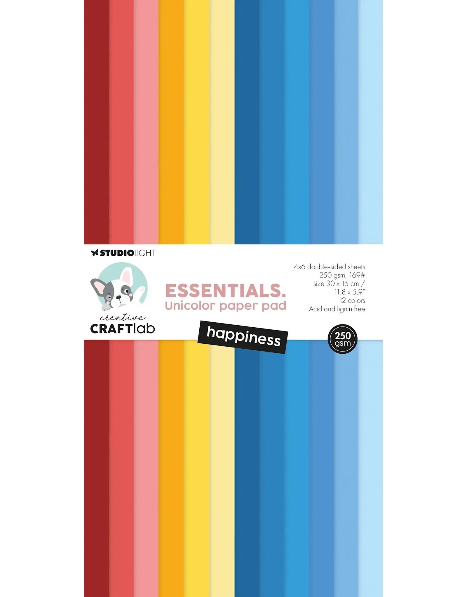 STUDIOLIGHT STUDIOLIGHT HAPPINESS ESSENTIALS UNICOLOR PAPER PAD