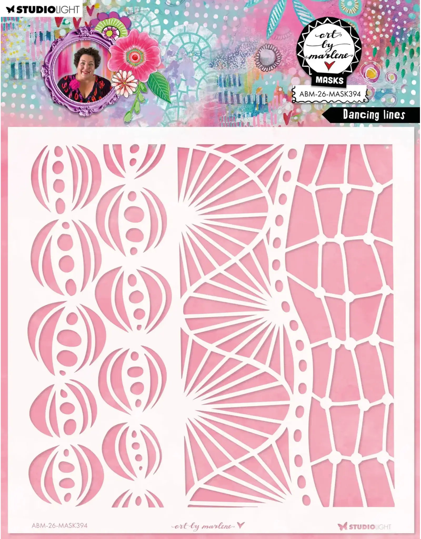 STUDIOLIGHT STUDIOLIGHT ART BY MARLENE DANCING LINES 8x8 MASKS STENCIL