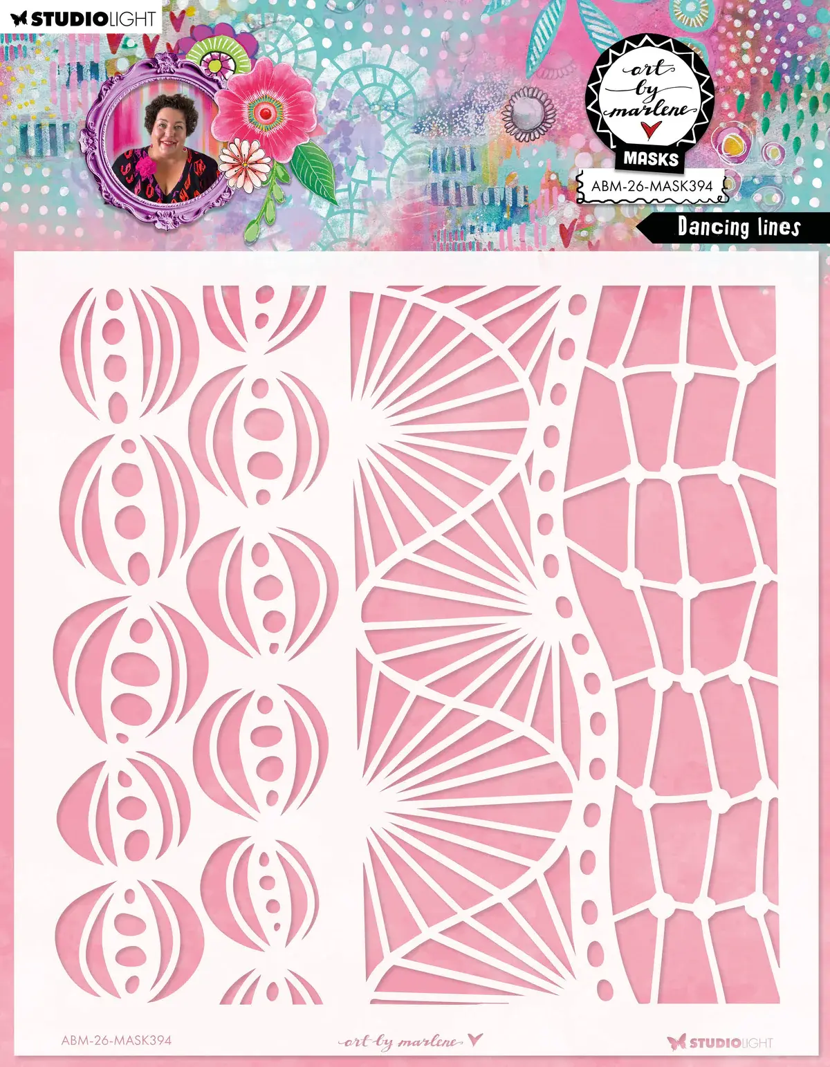 STUDIOLIGHT STUDIOLIGHT ART BY MARLENE DANCING LINES 8x8 MASKS STENCIL