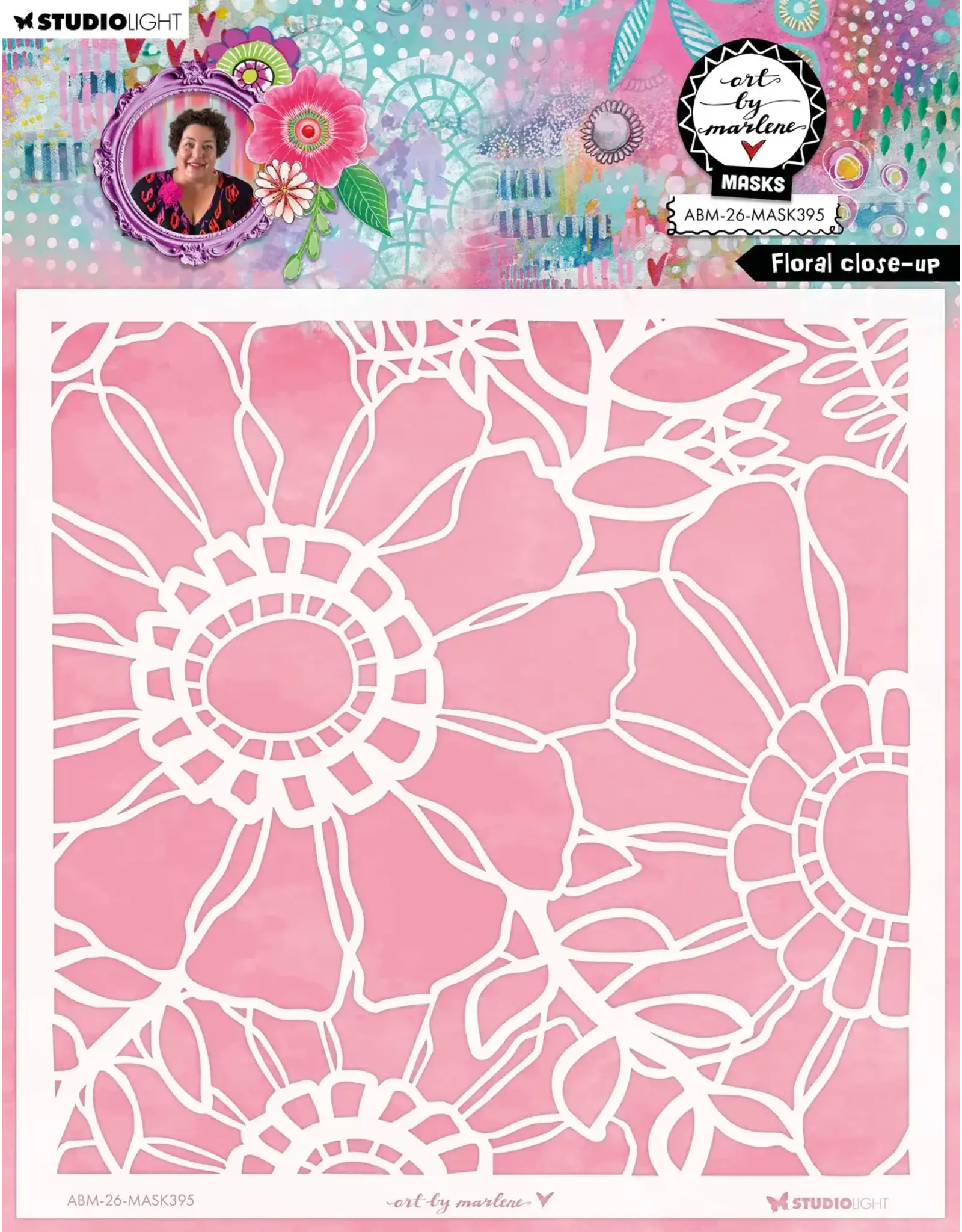 STUDIOLIGHT STUDIOLIGHT ART BY MARLENE FLORAL CLOSE-UP 8x8 MASKS STENCIL