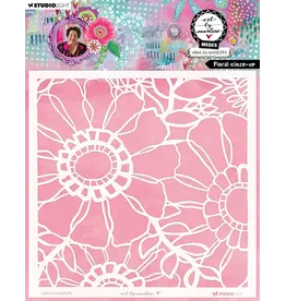 STUDIOLIGHT STUDIOLIGHT ART BY MARLENE FLORAL CLOSE-UP 8x8 MASKS STENCIL