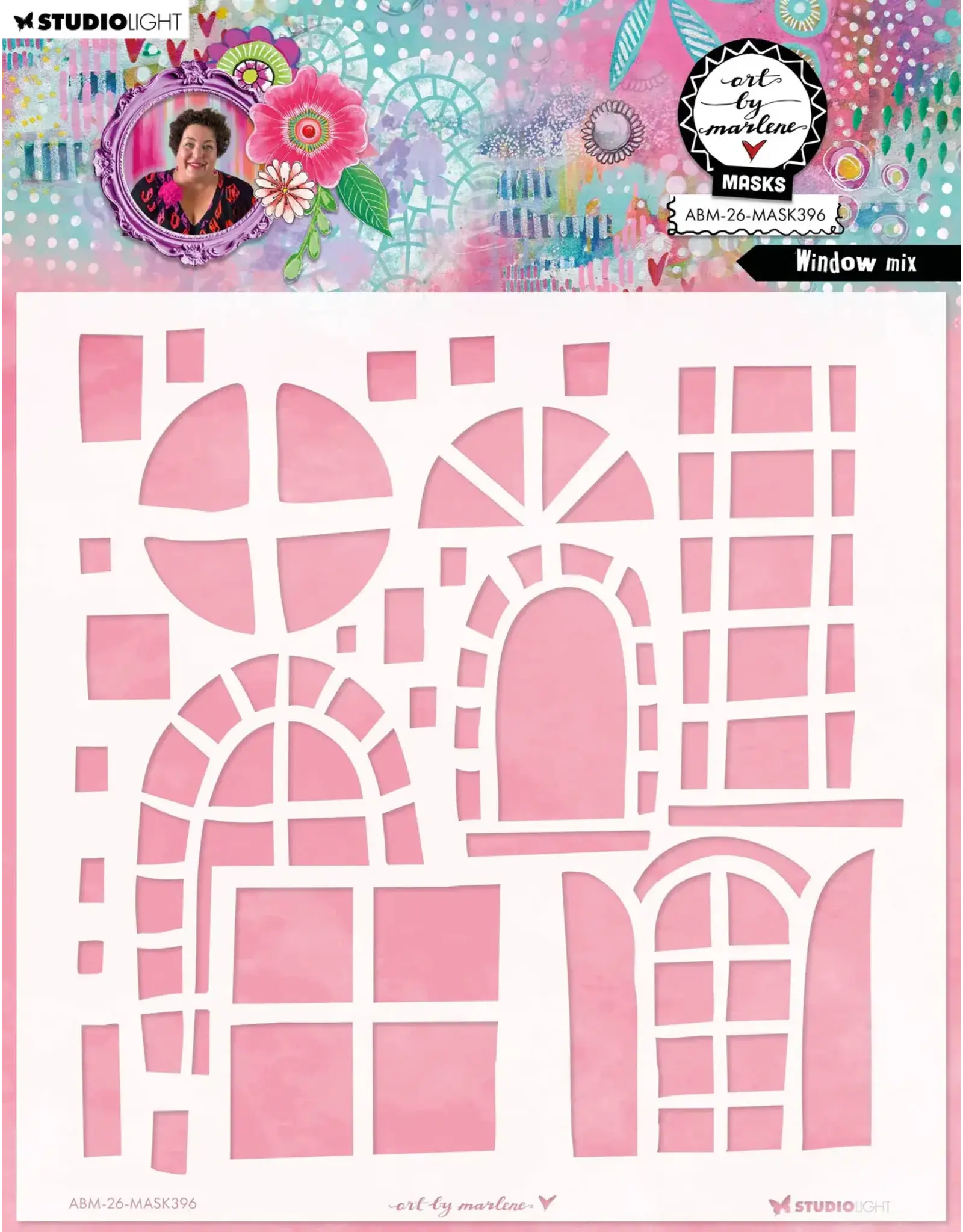 STUDIOLIGHT STUDIOLIGHT ART BY MARLENE WINDOW MIX 8x8 MASKS STENCIL