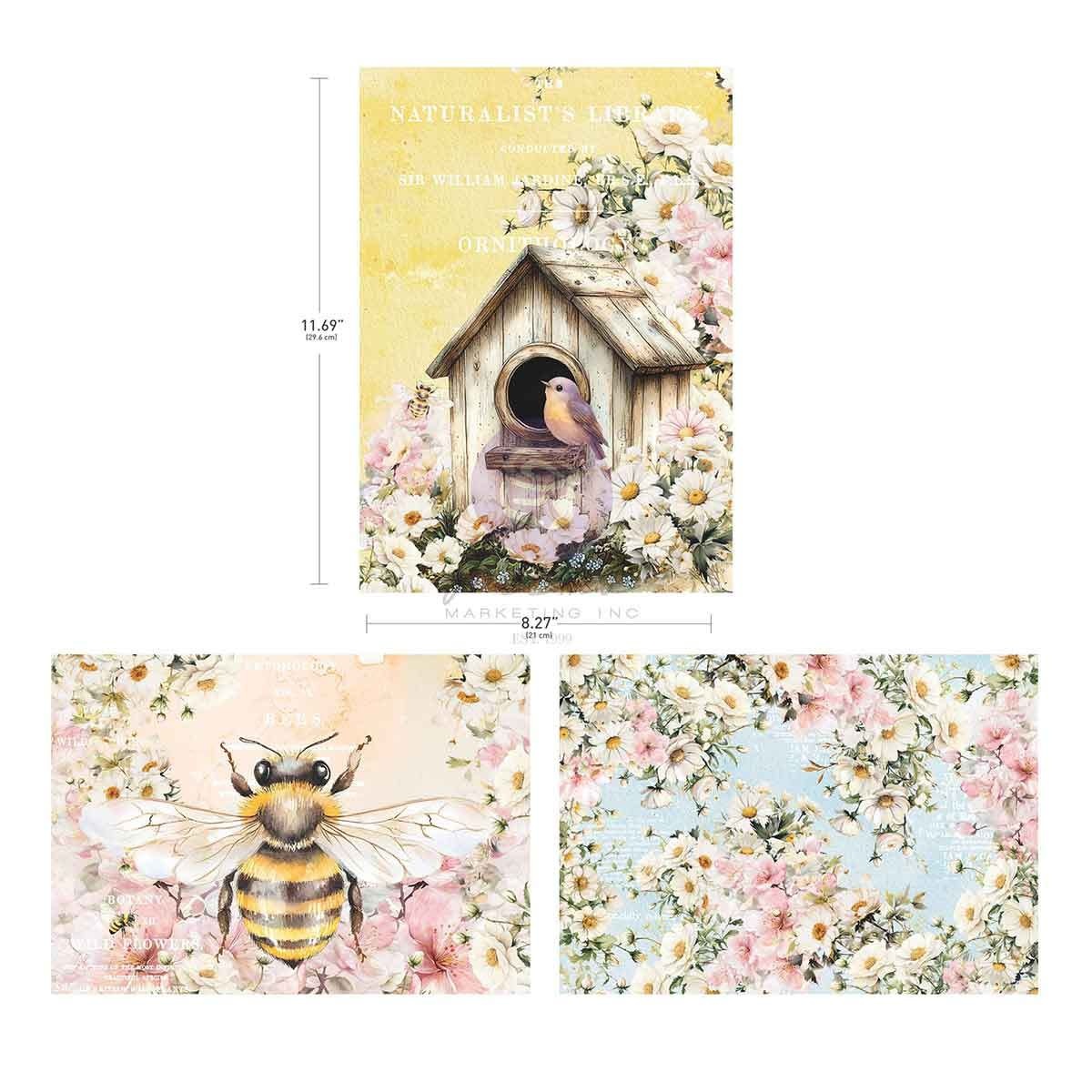 PRIMA PRIMA AMONG THE WILDFLOWERS A4 DECOUPAGE PAPER