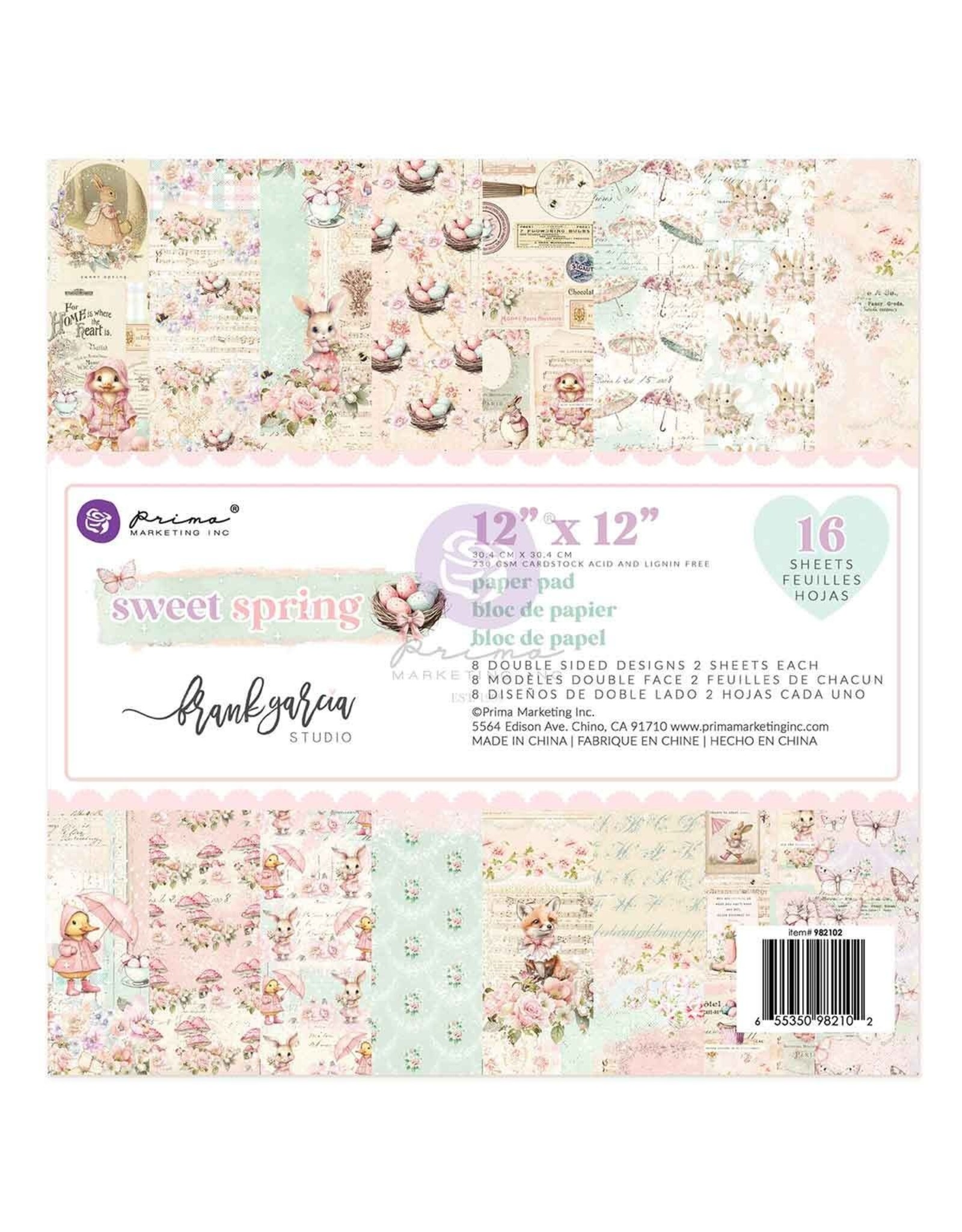 PRIMA PRIMA FRANK GARCIA SWEET SPRING 12x12 PAPER PAD 16 SHEETS