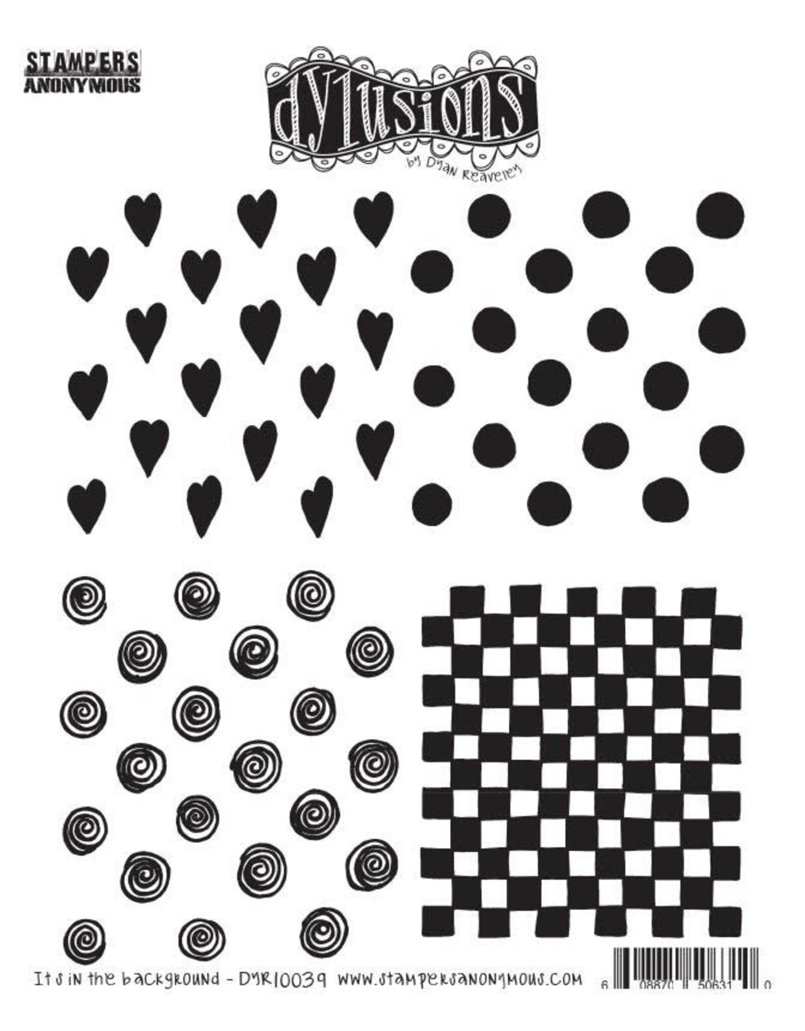 RANGER DYAN REAVELEY DYLUSIONS IT'S IN THE BACKGROUND CLING STAMP SET