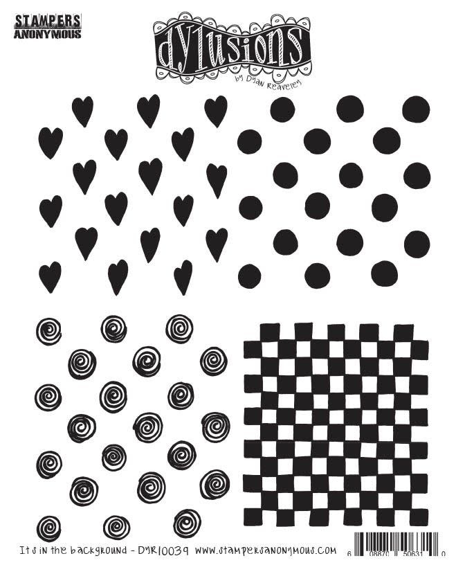 RANGER DYAN REAVELEY DYLUSIONS IT'S IN THE BACKGROUND CLING STAMP SET