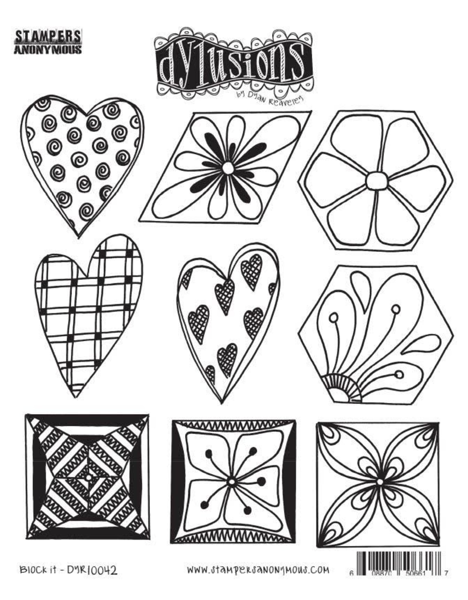 RANGER DYAN REAVELEY DYLUSIONS BLOCK IT CLING STAMP SET