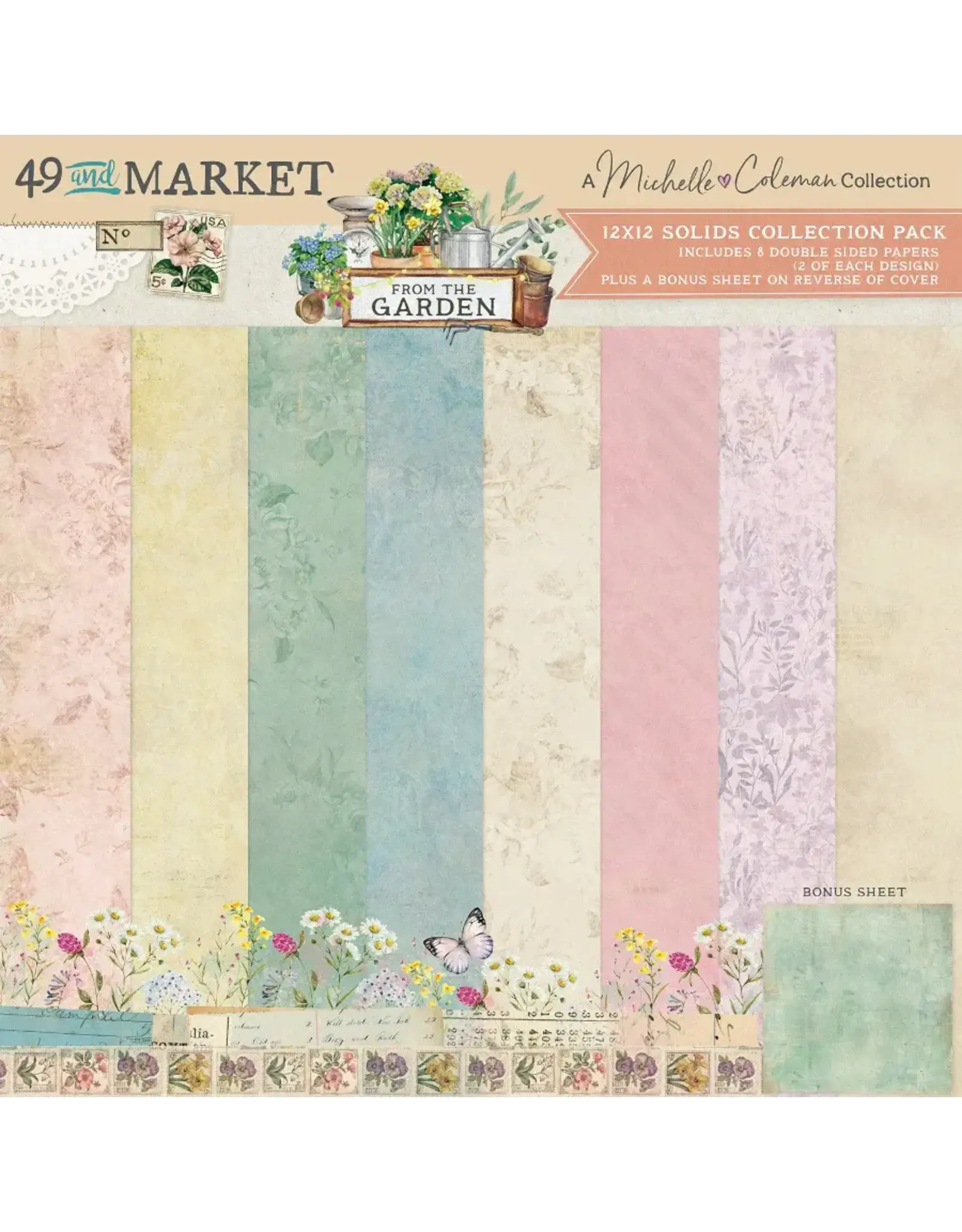 49 AND MARKET 49 AND MARKET FROM THE GARDEN SOLIDS 12x12 COLLECTION PACK