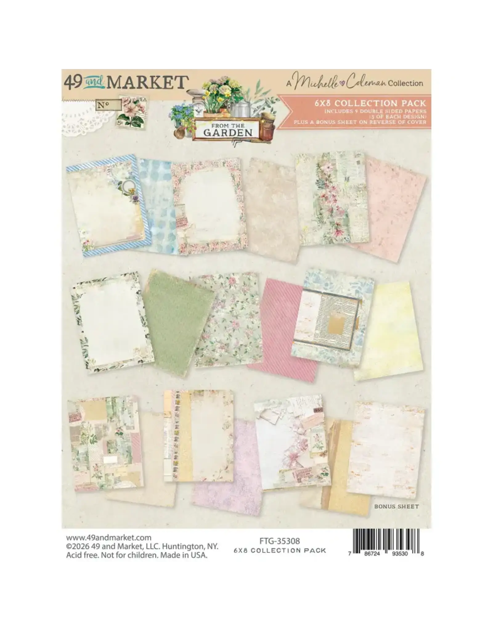 49 AND MARKET 49 AND MARKET FROM THE  GARDEN 6x8 COLLECTION PACK