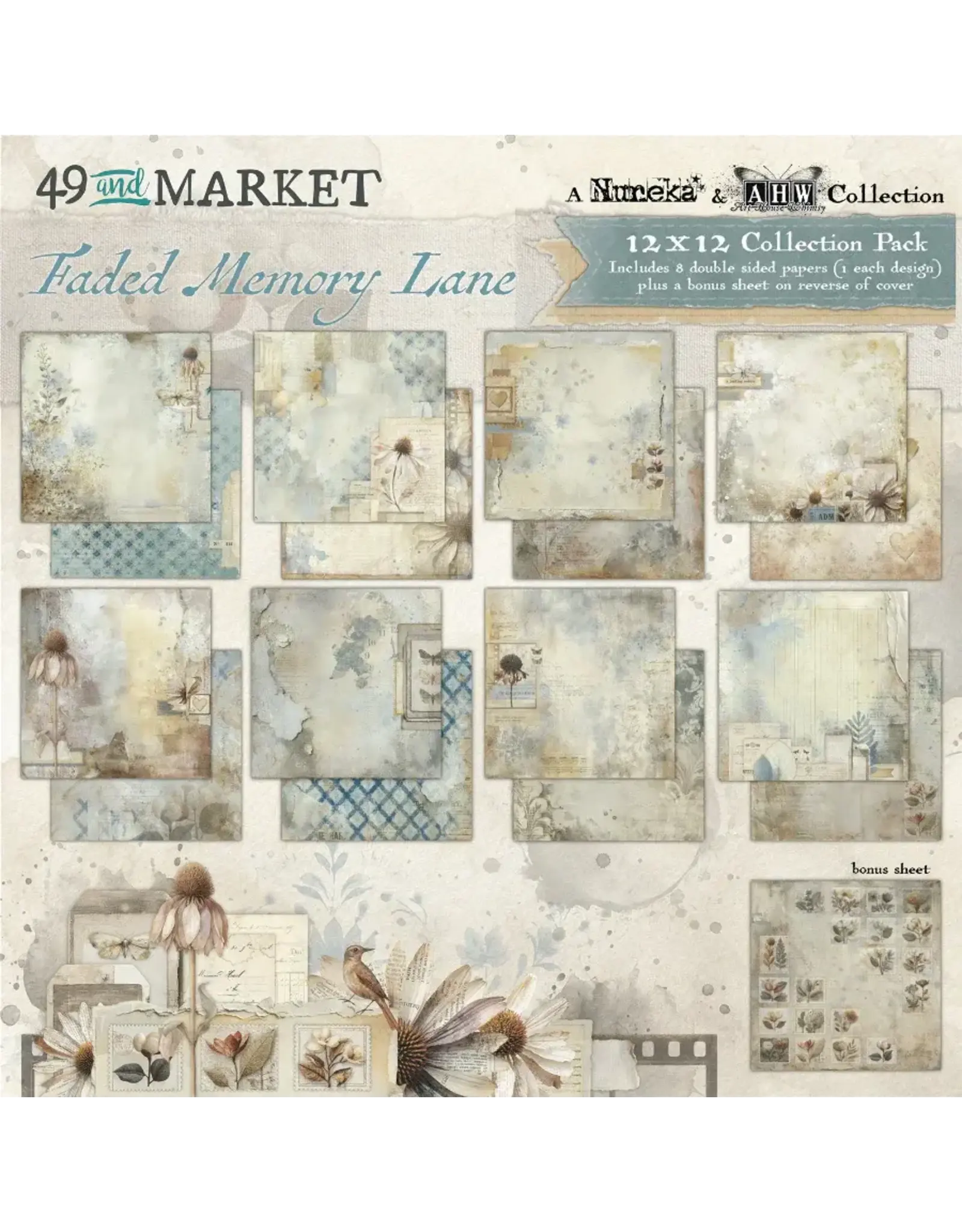 49 AND MARKET 49 AND MARKET FADED MEMORY LANE 12x12 COLLECTION PACK