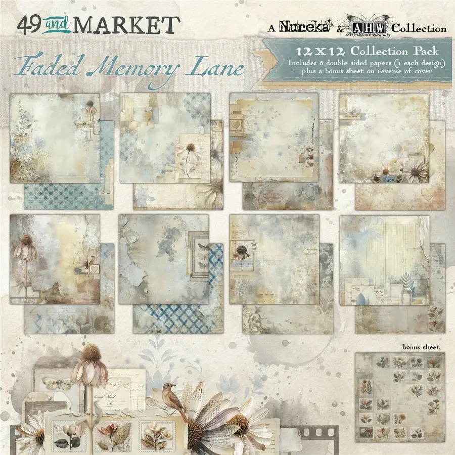 49 AND MARKET FADED MEMORY LANE 12x12 COLLECTION PACK - Scrapbook Centrale