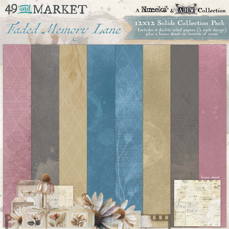 49 AND MARKET FADED MEMORY LANE SOLIDS 12x12 COLLECTION PACK ...