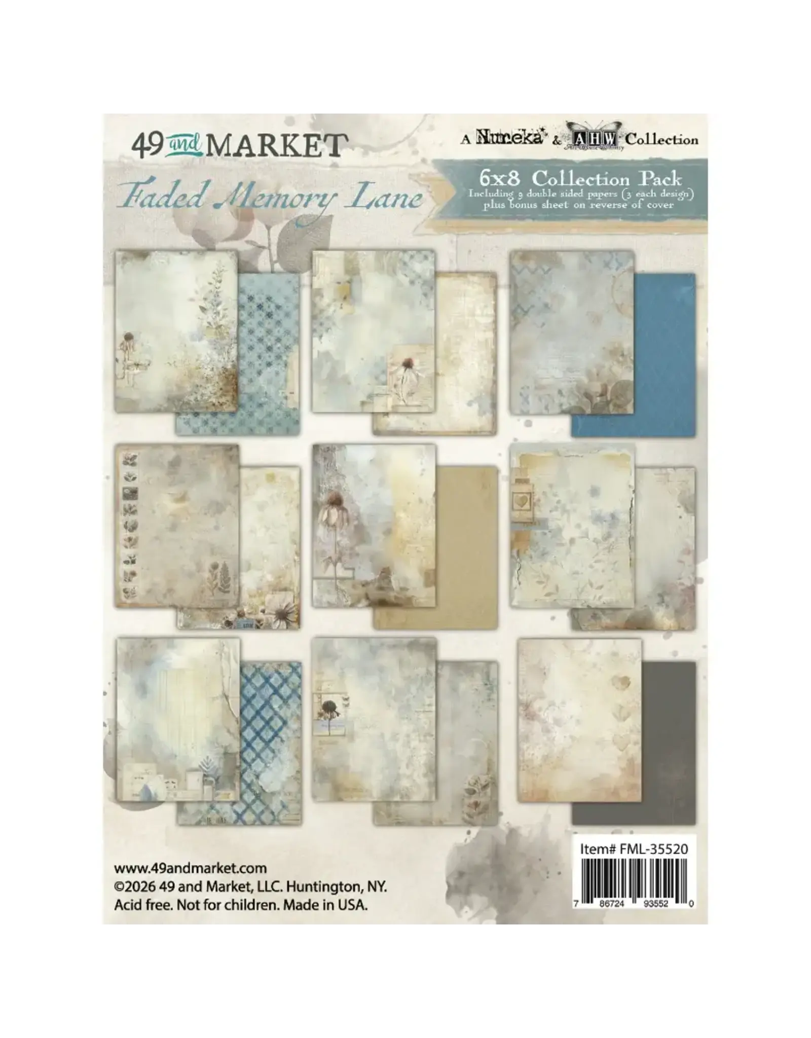 49 AND MARKET 49 AND MARKET FADED MEMORY LANE 6x8 COLLECTION PACK