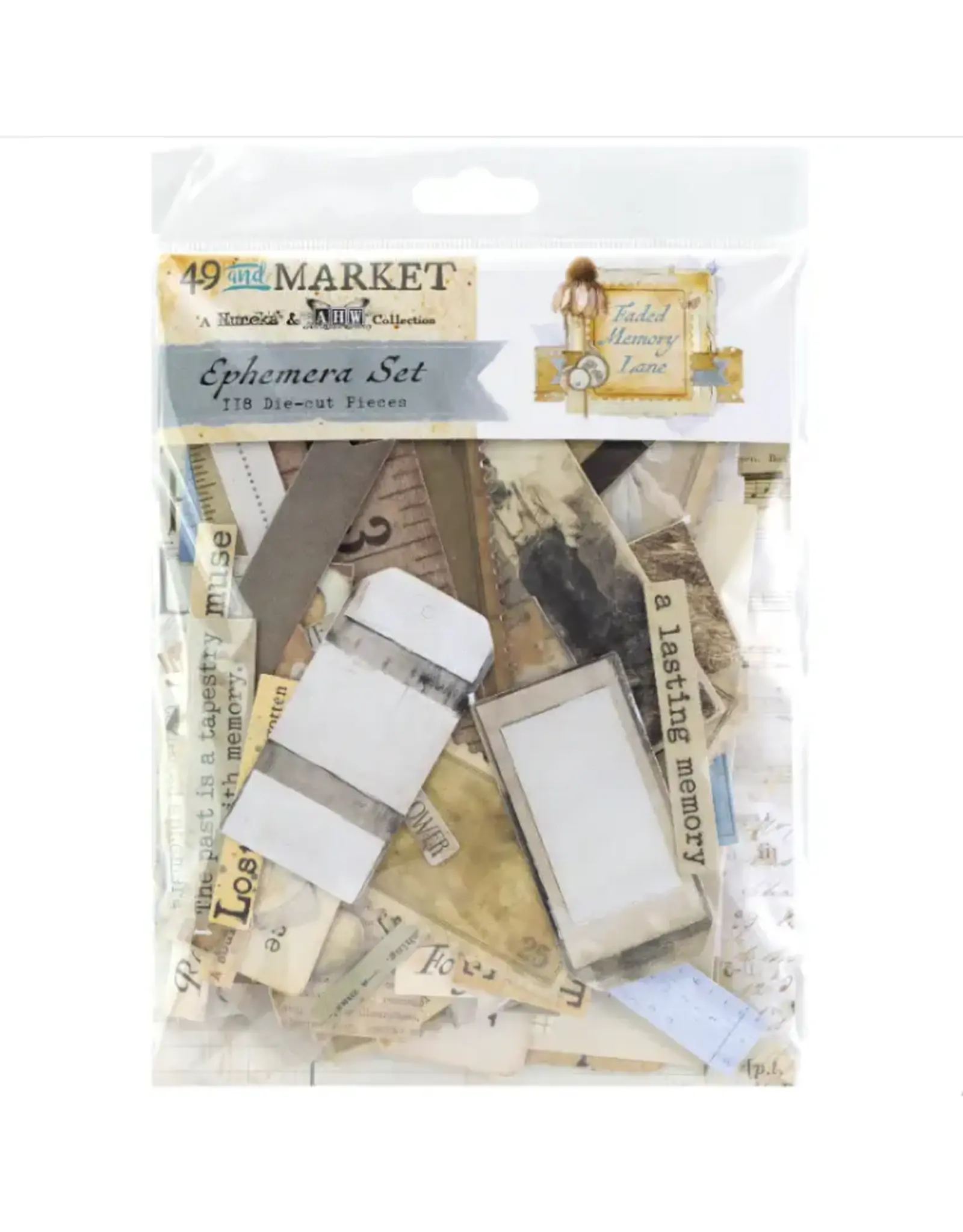 49 AND MARKET 49 AND MARKET FADED MEMORY LANE EPHEMERA BITS 118 PIECES