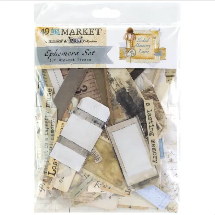 49 AND MARKET FADED MEMORY LANE EPHEMERA BITS 118 PIECES - Scrapbook ...