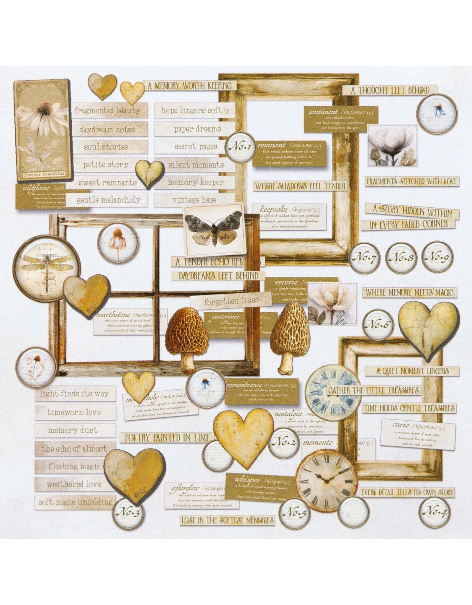 49 AND MARKET 49 AND MARKET FADED MEMORY LANE CHIPBOARD SET 84 PIECES