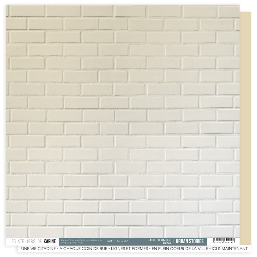 LES ATELIERS DE KARINE LES ATELIERS DE KARINE URBAN STORIES BACK TO BASICS BEIGE 12x12 CARDSTOCK