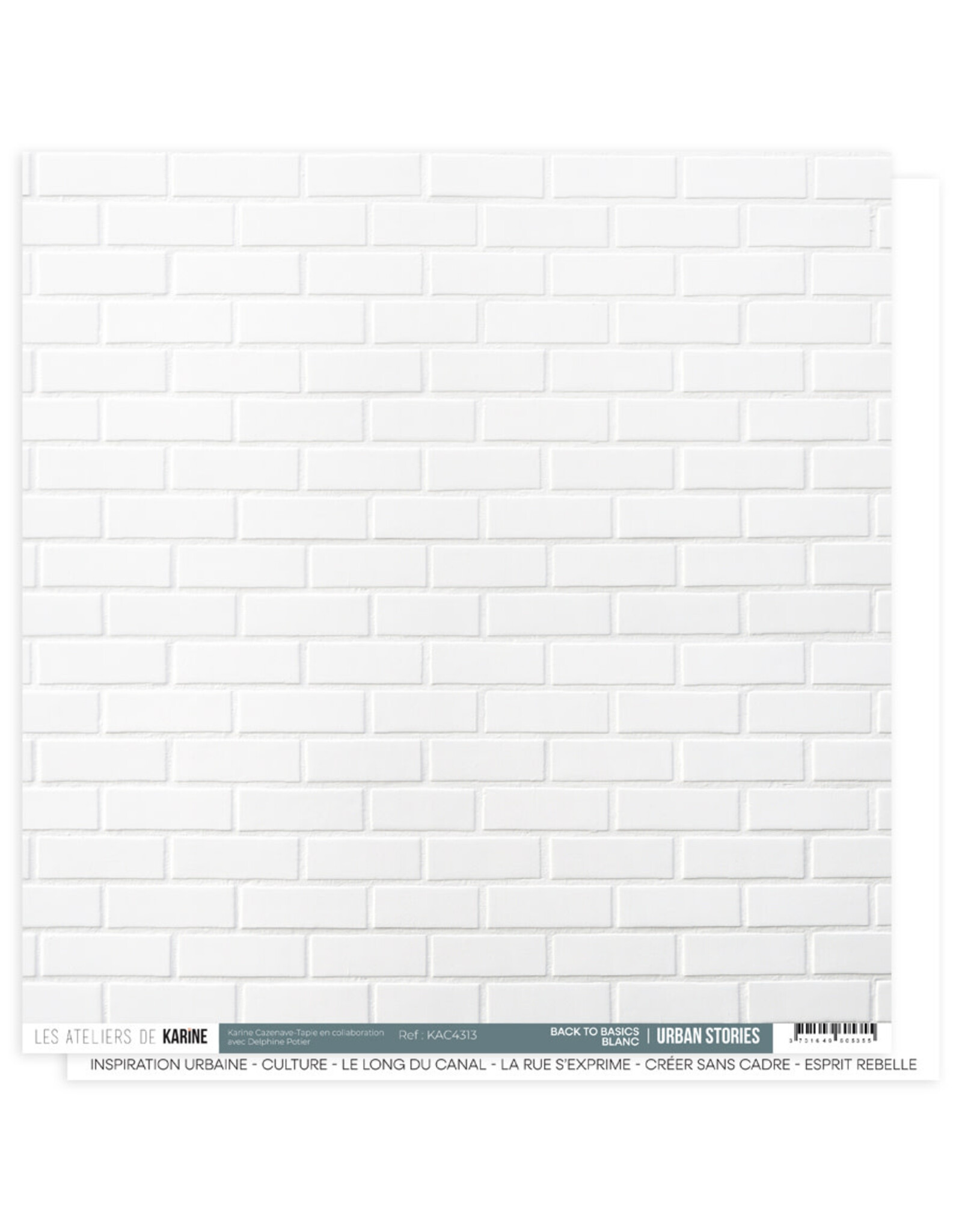 LES ATELIERS DE KARINE LES ATELIERS DE KARINE URBAN STORIES BACK TO BASICS BLANC 12x12 CARDSTOCK