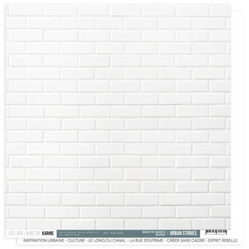 LES ATELIERS DE KARINE LES ATELIERS DE KARINE URBAN STORIES BACK TO BASICS BLANC 12x12 CARDSTOCK
